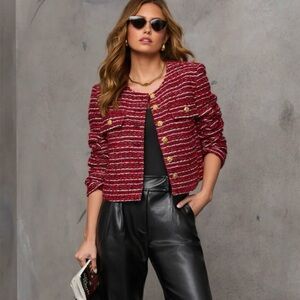 Vici Red Tweed Jacket